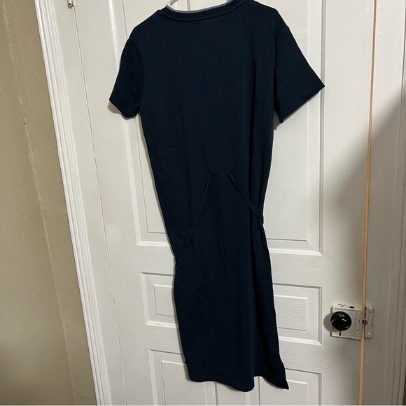 Coach Logo T-Shirt Midi Dress Blue Purple Stripe Self Tie Small M2 - Picture 6 of 10